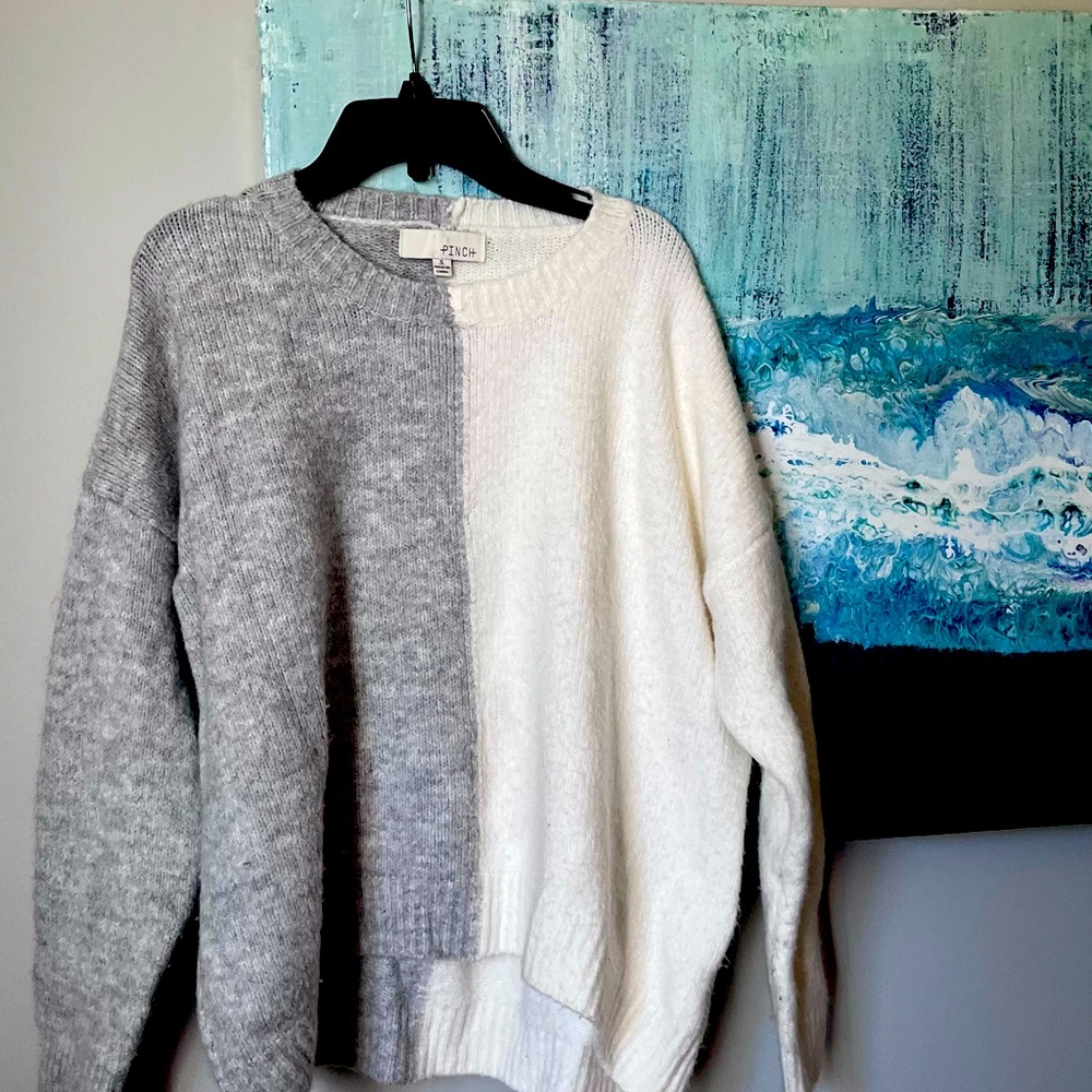 Soft White and Grey pinch brand sweater, size small. Rarely worn, like new!